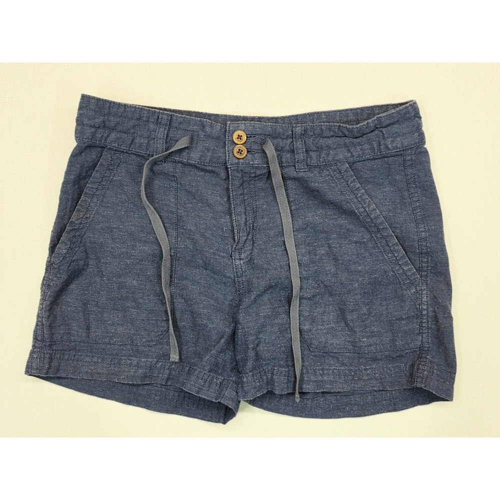 Patagonia Women's Lightweight Chambray Shorts Size 2 Blue Elastic Waist Draw